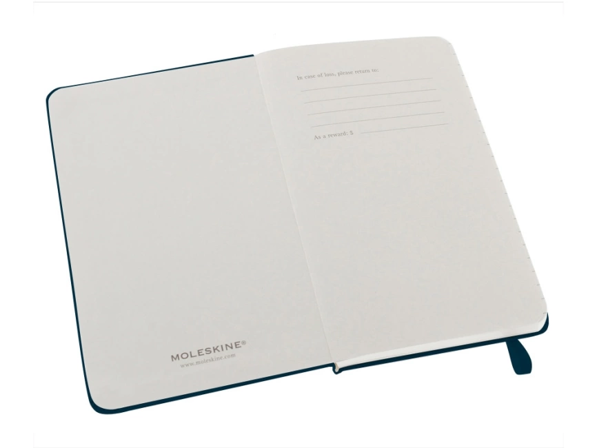 Записная книжка Moleskine Classic (в линейку) в твердой обложке, Pocket (9x14см), голубой сапфир фото 2