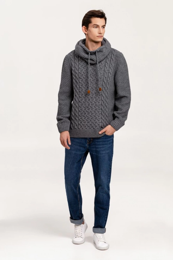 Свитер мужской Warmheart, серый меланж, размер L фото 1