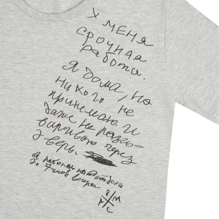 Футболка «Цитаты. Хармс. Работа», серый меланж, размер XXL фото 5