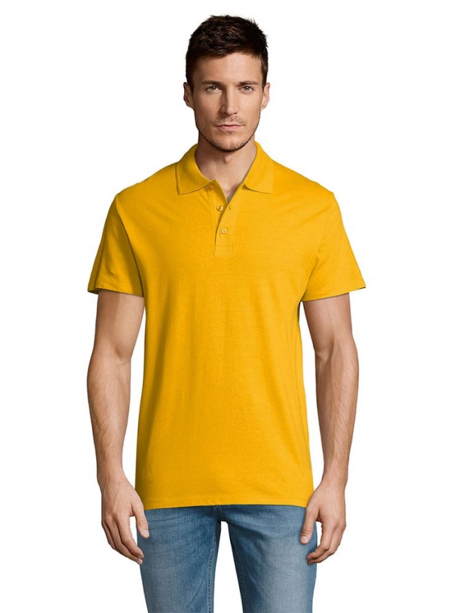 Рубашка поло мужская Summer 170 желтая, размер S фото 10