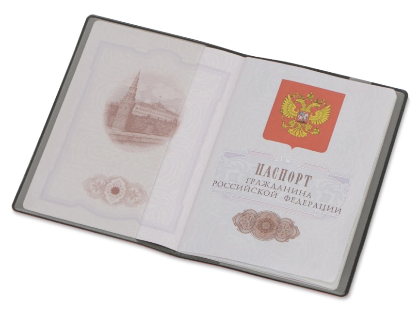 Классическая обложка для паспорта Favor, красная/серая фото 2