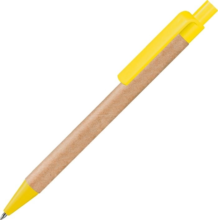Ручка картонная VIVA NEW, неокрашенная с жёлтыми деталями фото 1