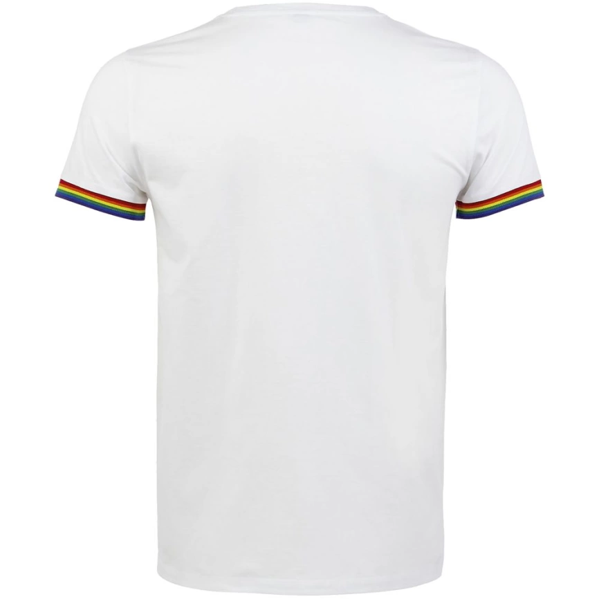 Футболка мужская Rainbow Men, белая с многоцветным, размер XL фото 2