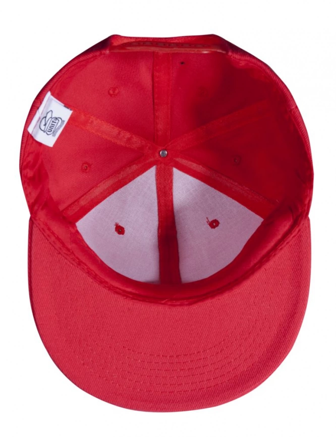 Бейсболка Unit Snapback с прямым козырьком, красная фото 3