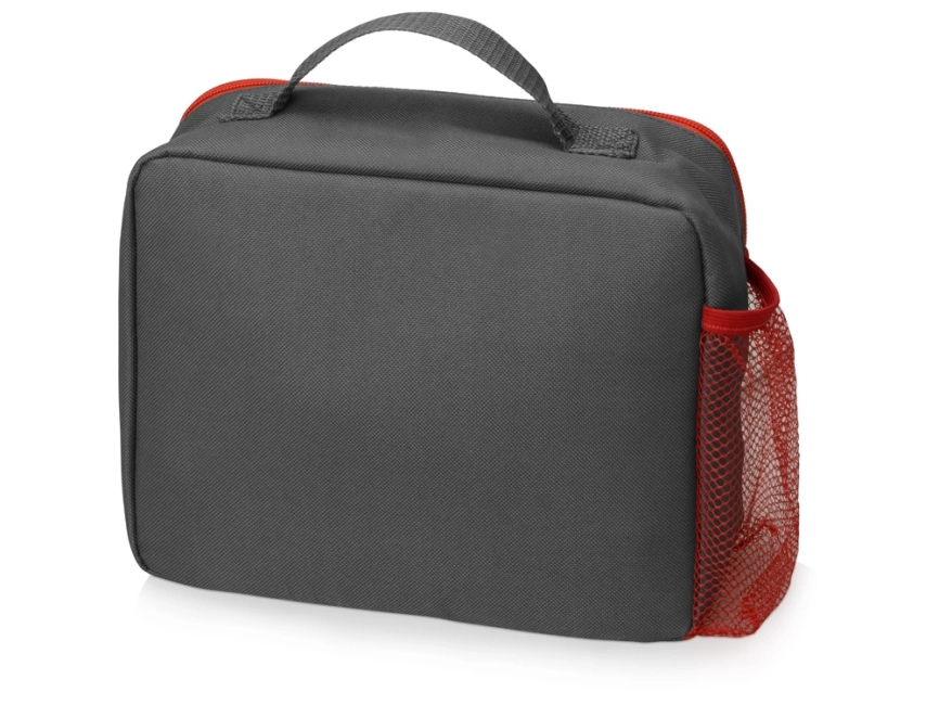 Изотермическая сумка-холодильник Breeze для ланч-бокса, серый/красный фото 3