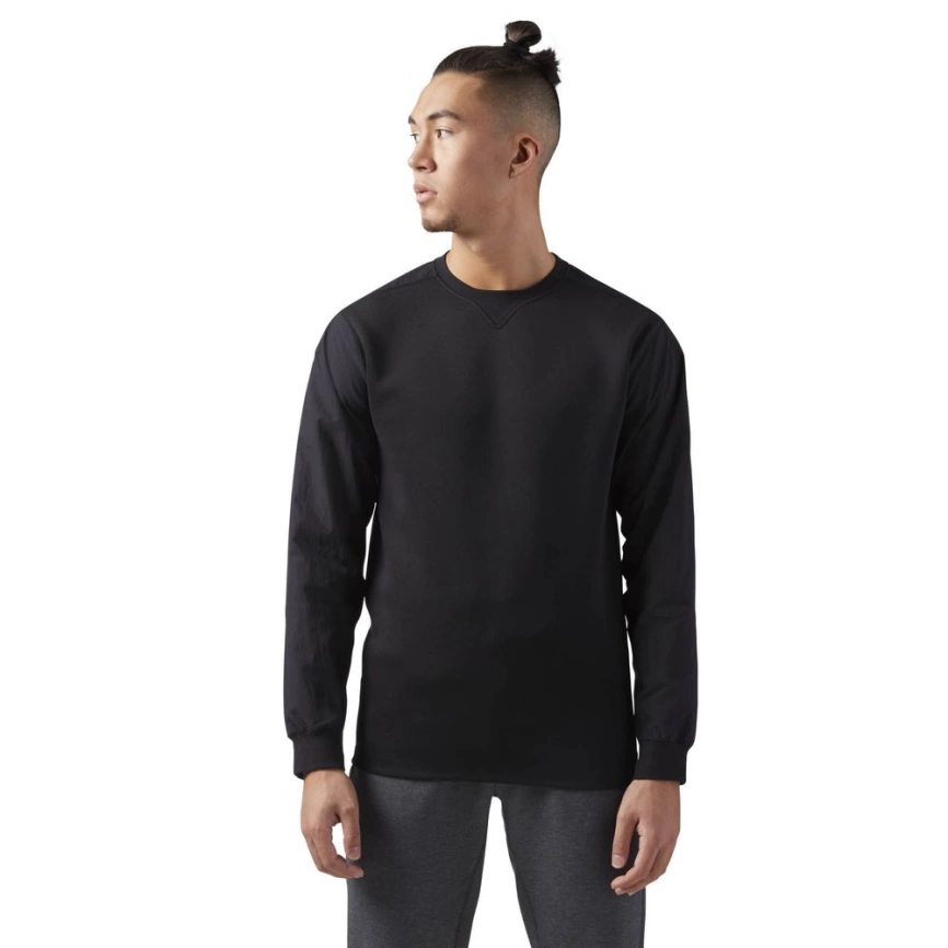Толстовка мужская Training Supply Crew Neck, черная, размер 2XL фото 6