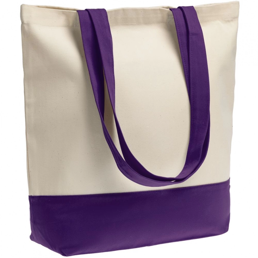 Холщовая сумка Shopaholic, фиолетовая фото 1