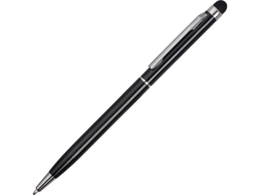 Ручка-стилус металлическая шариковая Jucy черный фото 1