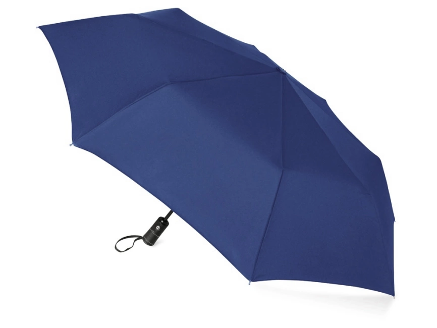 Зонт складной Ontario, автоматический, 3 сложения, с чехлом, темно-синий фото 2