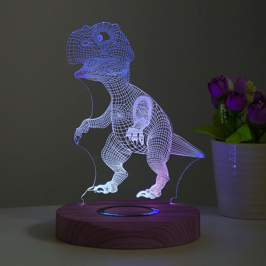 Беспроводное зарядное устройство - ночник Light Up, коричневая фото 5