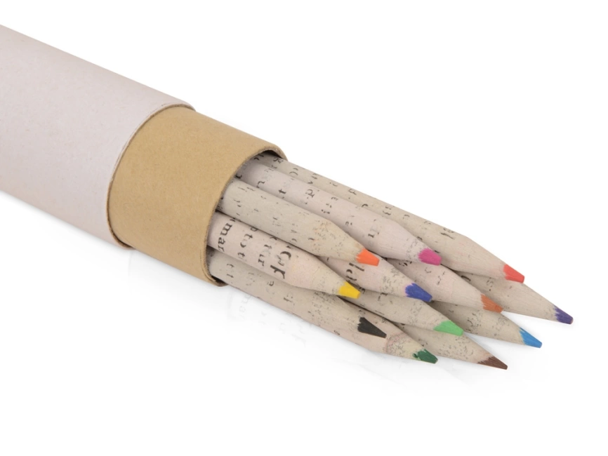 Набор цветных карандашей из газетной бумаги в тубе News, 12шт. фото 3