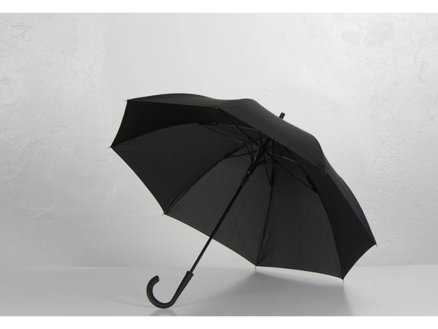 Зонт-трость Bergen, полуавтомат, черный фото 5