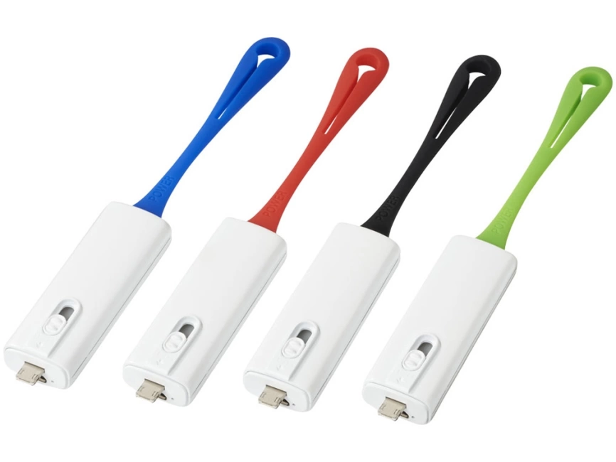 Повербанк Denzi 700 мАч с интегрированными штекерами, белый/синий фото 5