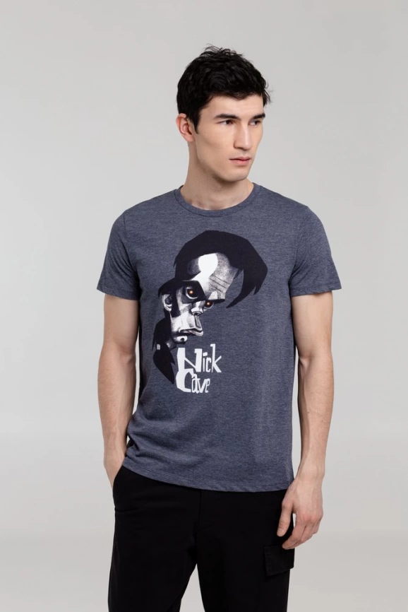 Футболка «Меламед. Nick Cave», темно-синий меланж, размер XL фото 4