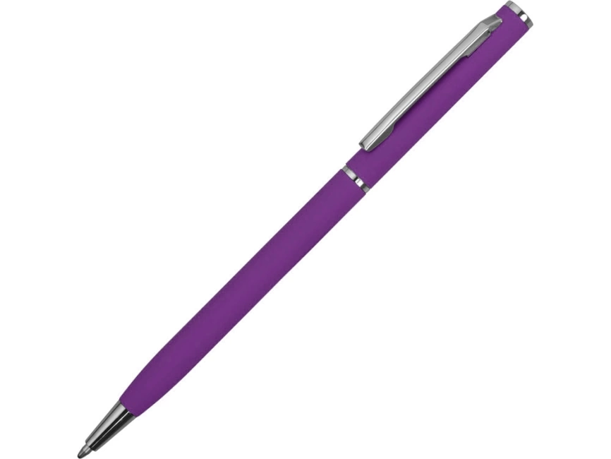 Ручка металлическая шариковая Атриум с покрытием софт-тач, фиолетовый фото 1