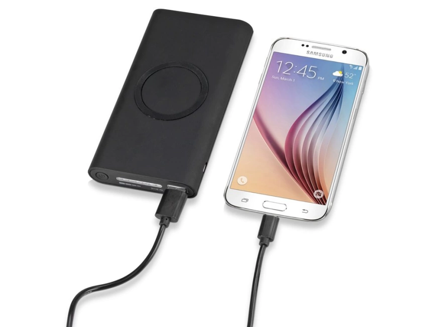 Портативный набор с беспроводным зарядным устройством (power bank) Force, 8000 mAh фото 3