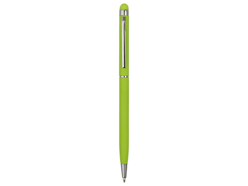 Ручка-стилус шариковая Jucy Soft с покрытием soft touch, зеленое яблоко (Р) фото 2