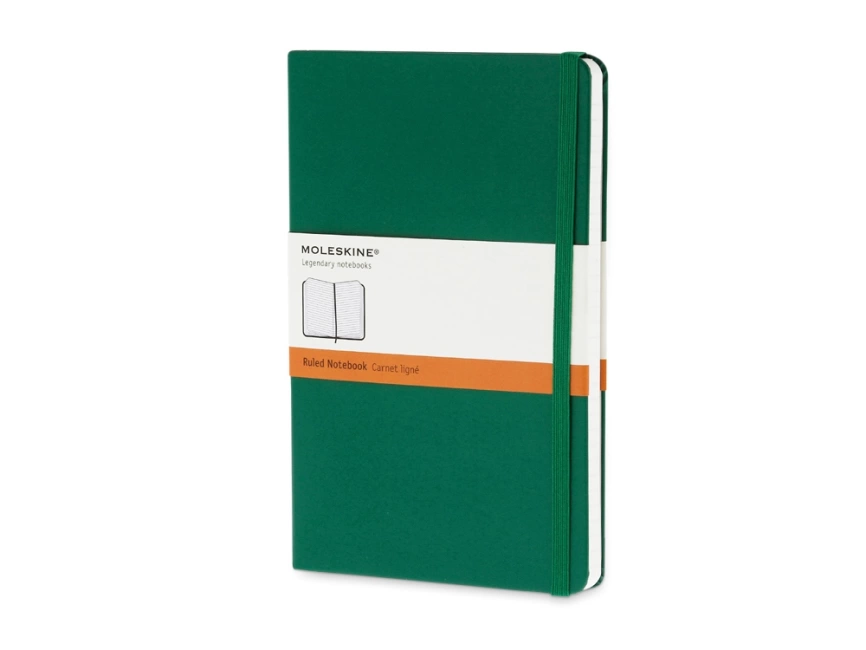 Записная книжка Moleskine Classic (в линейку) в твердой обложке, Large (13х21см), зеленый фото 1