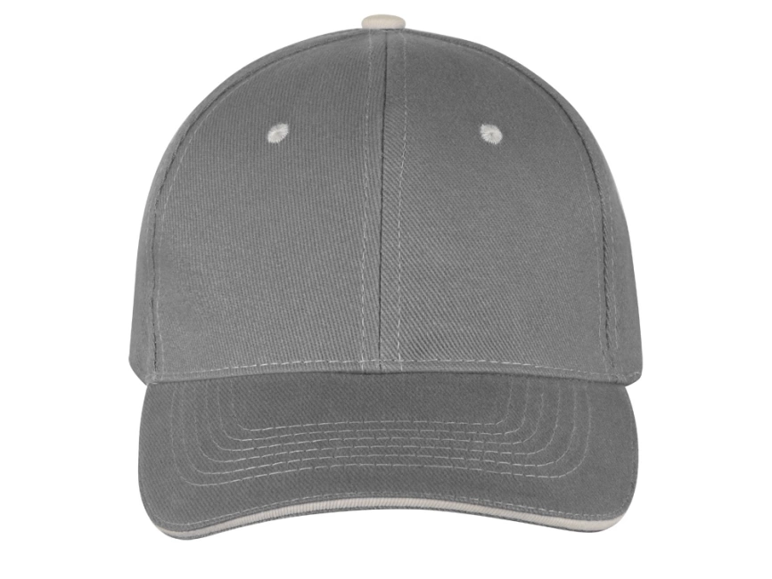 Бейсболка New Castle 6-ти панельная, серый/натуральный фото 2