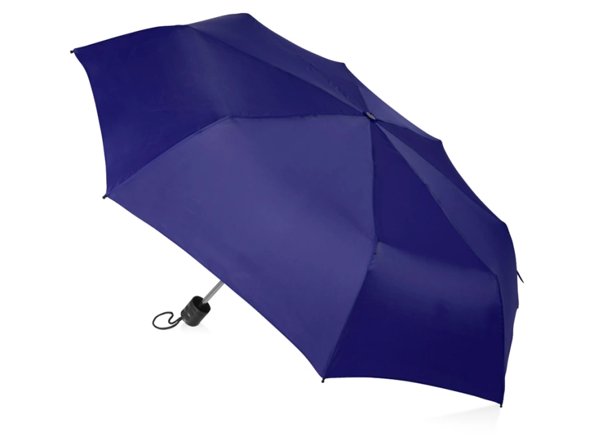 Зонт складной Columbus, механический, 3 сложения, с чехлом, темно-синий фото 2