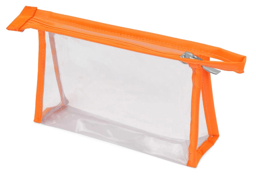 Прозрачная пластиковая косметичка Lucy, оранжевый/прозрачный фото 1
