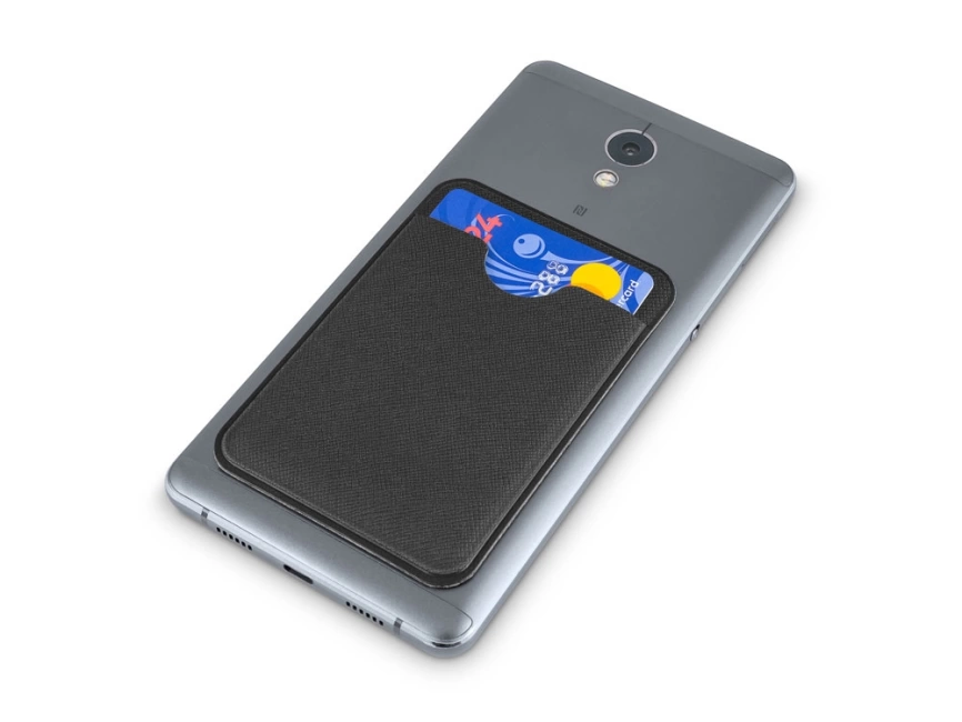 Чехол-картхолдер Favor на клеевой основе на телефон для пластиковых карт и и карт доступа, черный фото 4