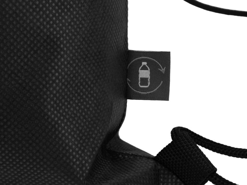 Рюкзак-мешок Reviver из нетканого переработанного материала RPET, черный фото 3
