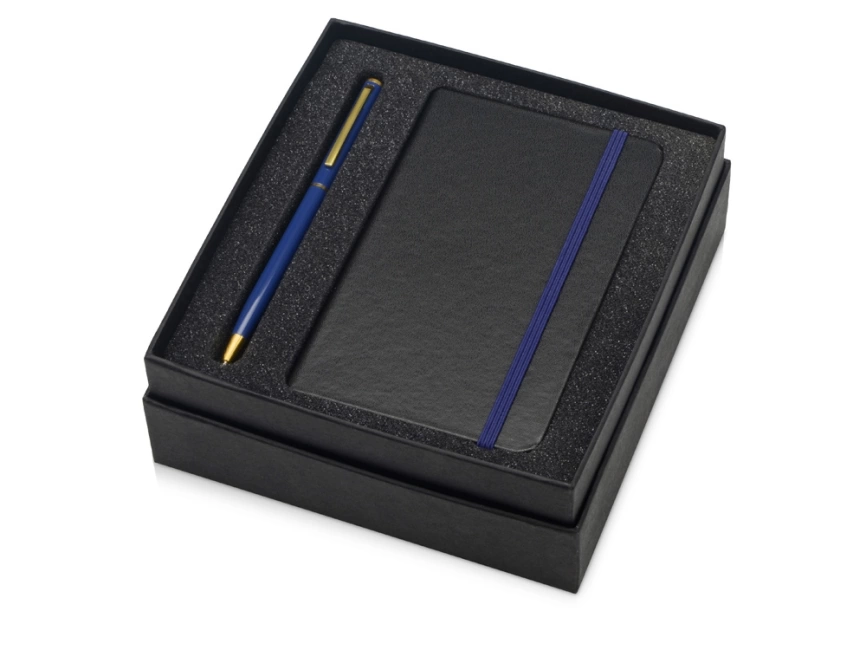 Подарочный набор Reporter с ручкой и блокнотом А6, синий фото 2