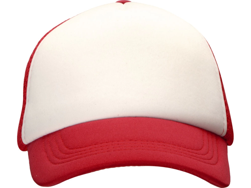 Бейсболка под сублимацию с сеткой Newport, белый/красный фото 2
