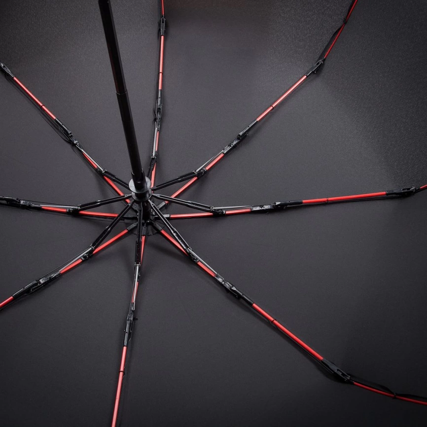 Зонт складной AOC Mini с цветными спицами, красный фото 6