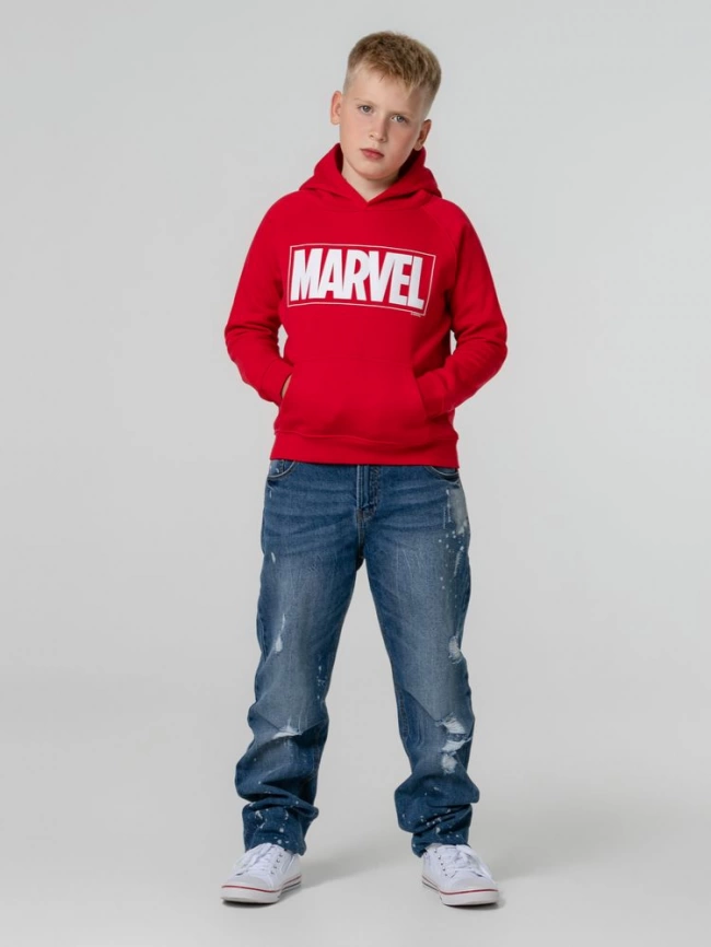 Худи детское Marvel, красное, на рост 118-128 см (8 лет) фото 3