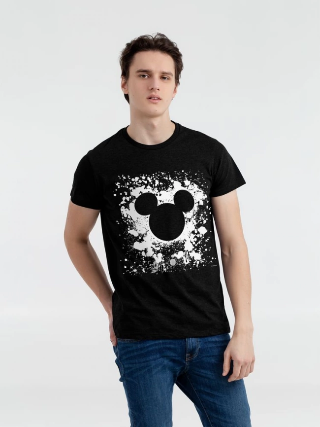Футболка со светящимся принтом Mickey Mouse, черная, размер XXL фото 1