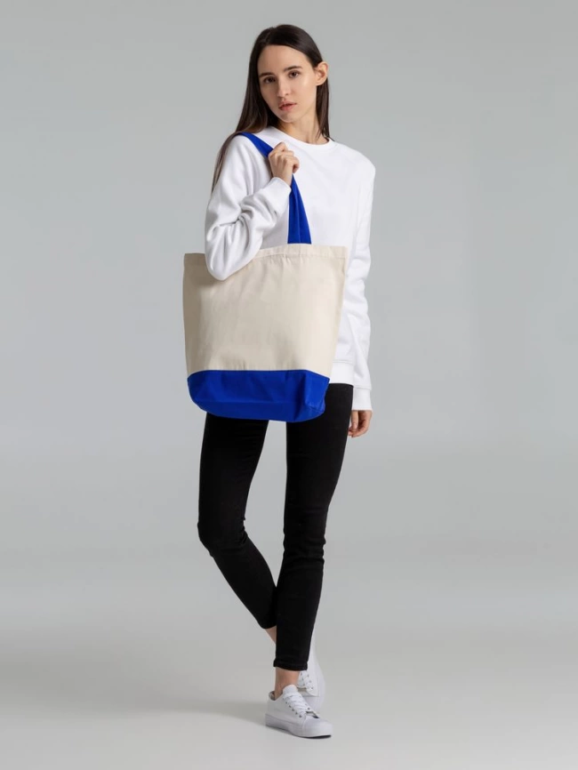 Холщовая сумка Shopaholic, темно-синяя фото 6