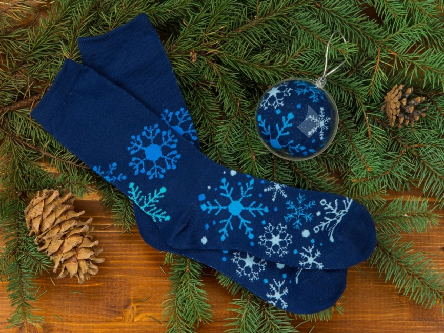 Носки в шаре Снежинка мужские, синий фото 1
