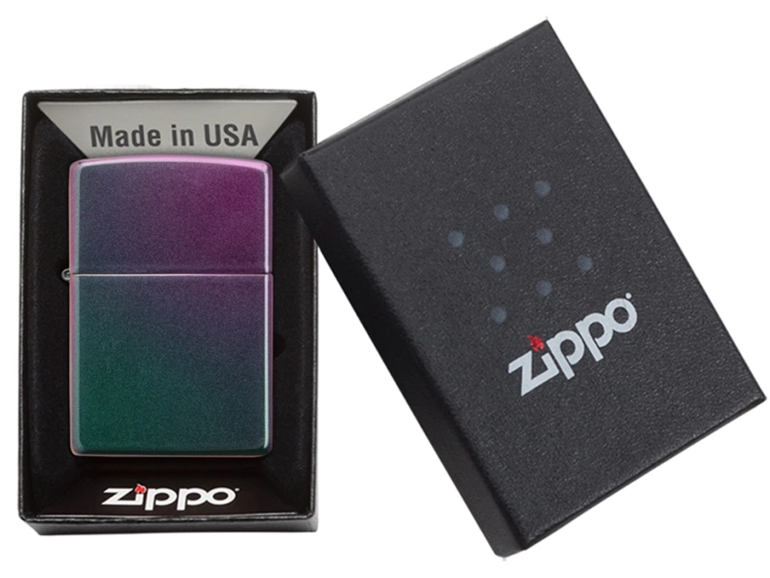 Зажигалка ZIPPO Classic с покрытием Iridescent, латунь/сталь, фиолетовая, матовая, 38x13x57 мм фото 7