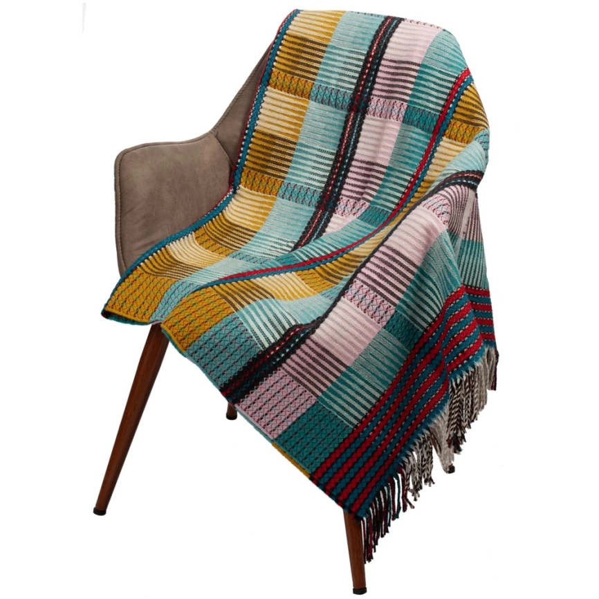 Плед Rossi Paint, молочно-бирюзовый фото 2