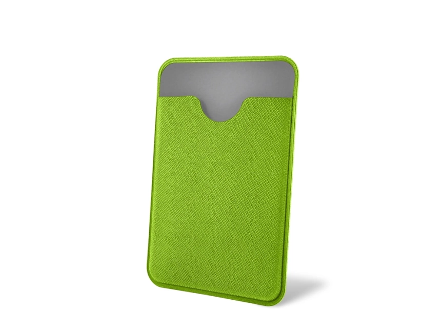 Чехол-картхолдер Favor на клеевой основе на телефон для пластиковых карт и и карт доступа, зеленый фото 1
