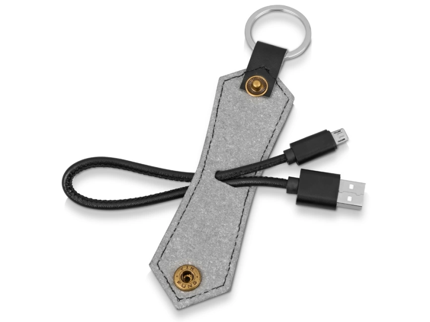 Кабель-брелок USB-MicroUSB Pelle, черный фото 3