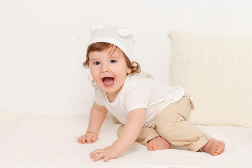 Шапочка детская Baby Prime, молочно-белая фото 3