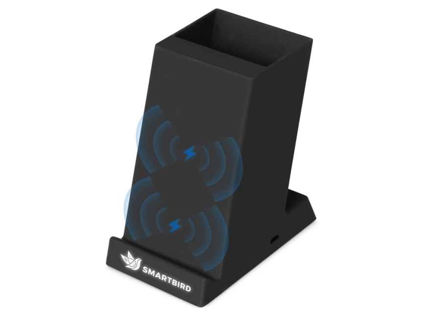 Беспроводная зарядка-подставка с подсветкой Glow box, черный фото 1