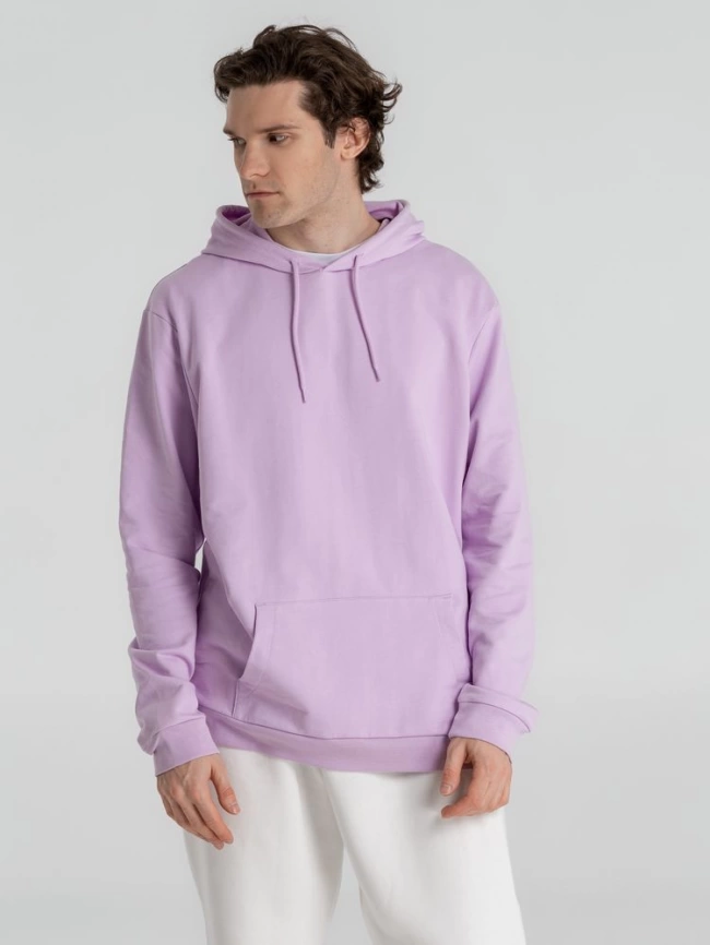 Толстовка с капюшоном унисекс Hoodie, сиреневая, размер S фото 11