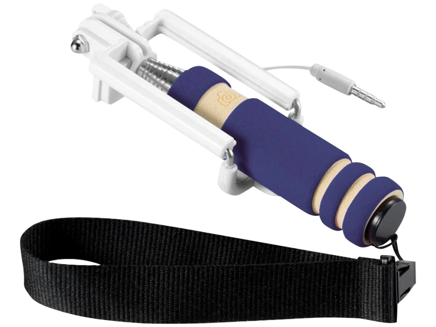 Подарочный набор Selfie с Bluetooth наушниками и моноподом, синий фото 3