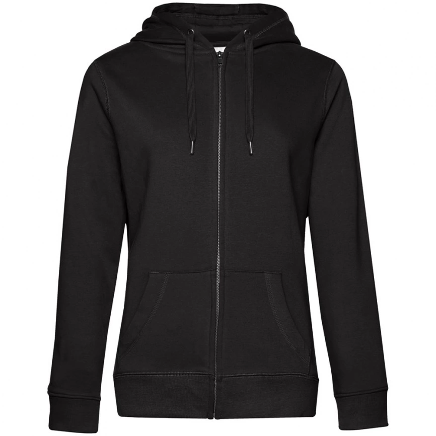 Толстовка с капюшоном на молнии женская Queen, черная, размер XXL фото 1