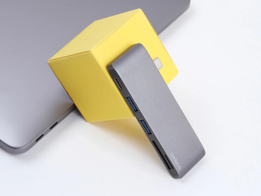 Сетевой USB адаптер/концентратор 5 в 1 Rombica Type-C M2, серый фото 8