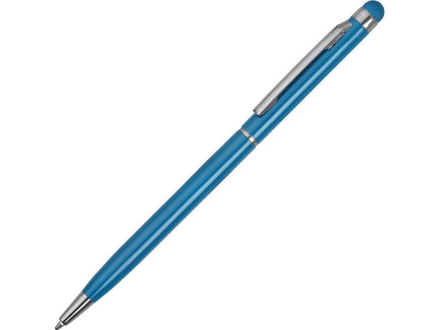 Ручка-стилус металлическая шариковая Jucy, голубой фото 1