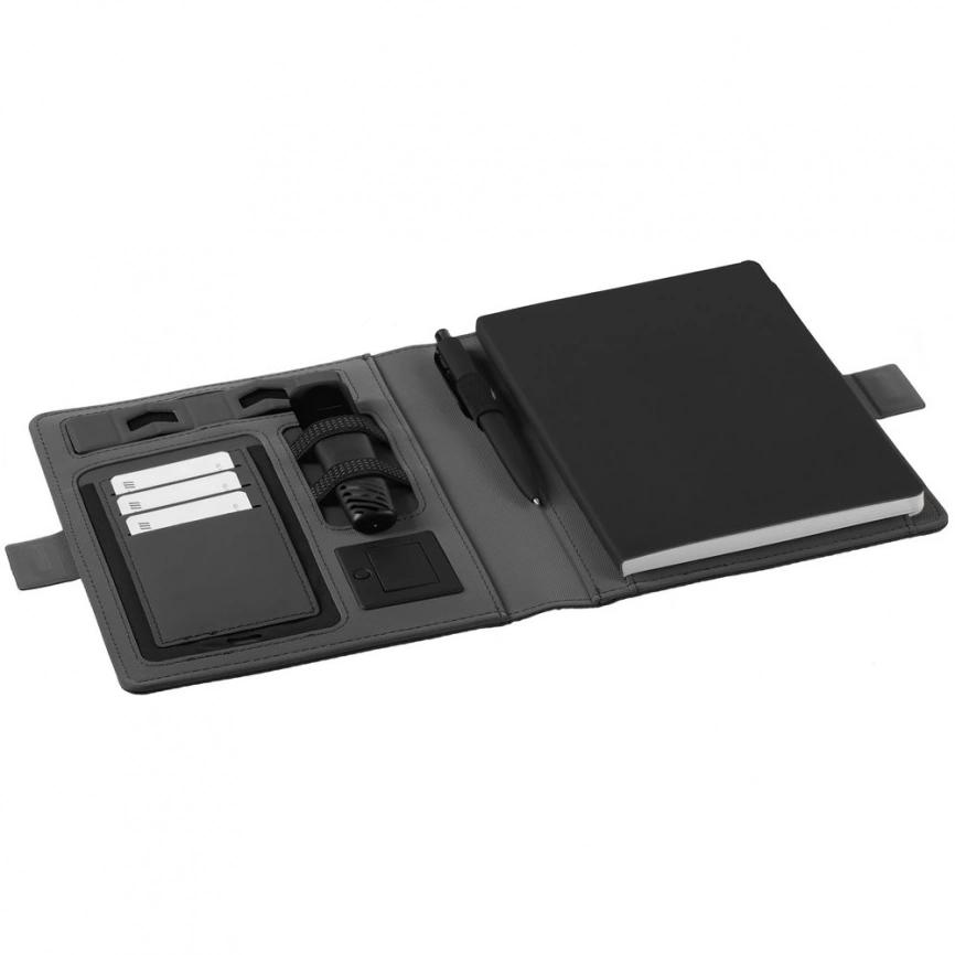 Органайзер Midstream с блокнотом и аккумулятором, черный фото 6