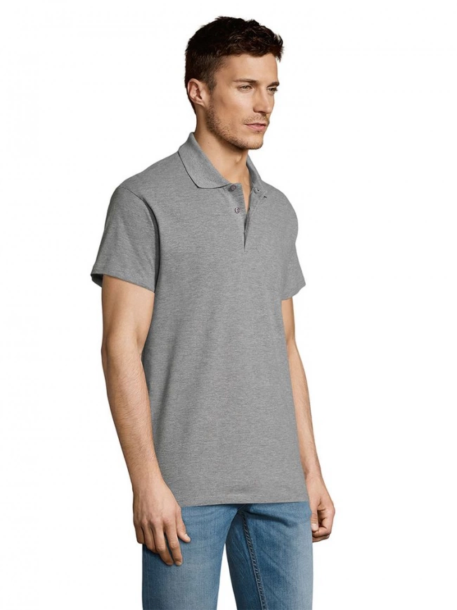 Рубашка поло мужская Summer 170 серый меланж, размер S фото 13