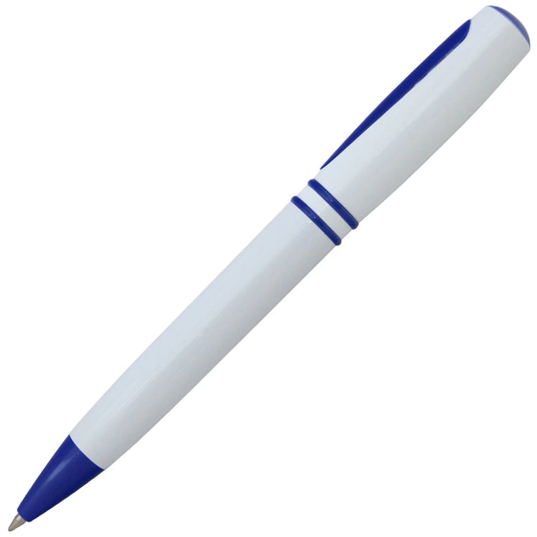 Ручка шариковая, пластик, белый/синий фото 1