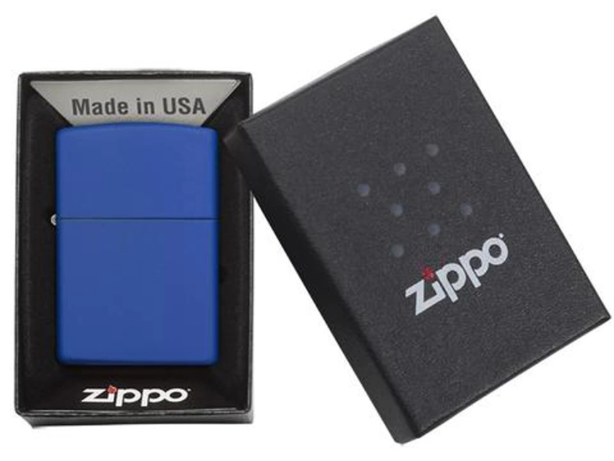 Зажигалка ZIPPO Classic с покрытием Royal Blue Matte, латунь/сталь, синяя, матовая, 38x13x57 мм фото 6