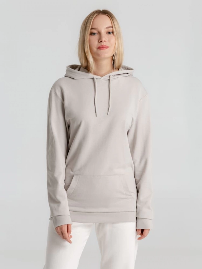 Толстовка с капюшоном унисекс Hoodie, дымчато-серая, размер S фото 16